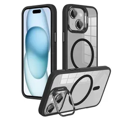 【seninhi対応・米軍規格】iPhone 15 Plus ケース seninhi 縦横両対応 半透明 黄ばみ防止 ワイヤレス充電 iPhone 15 Plus レンズ保護 耐衝撃 携帯カバー マグネット搭載 車載ホルダー マグセーフ対応 スマホケース  0