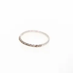 【中古】K18WG D0.10ctリング 約0.95g 約8号 ホワイトゴールド