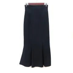 リリアンカラット LILLIAN CARAT マーメイドスカート マキシ 2 M 紺 ネイビー /YI