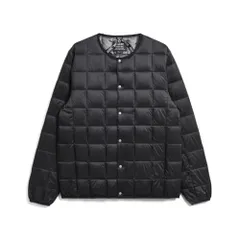 新品 [タイオン] メンズ ベーシック オーバーサイズ クルーネックボタン ダウンジャケット 104OS ブラク S