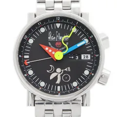 Alain Silberstein アランシルベスタイン ル レヴェイユ GMT 世界500本限定 LR21 デイト アラーム 100m防水 黒 ブラック SS ステンレス メンズ 自動巻き【6ヶ月保証】【腕時計】【中古】のサムネイル