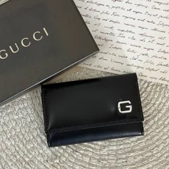 【箱付き】【極美品】グッチ 6連キーケース レザー 金具 ヴィンテージ ブラック系 PVC 鍵入れ アクセサリー Gucci Vintage Keycase Black Accessories 22388