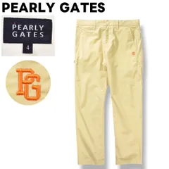 パーリーゲイツ PEARLY GATES ストレッチ コットン パンツ チノパン スラックス ジップアップ ロゴ 刺繍 4 アイボリー ゴルフ スポーツ カジュアル ウェア タウンユース レジャー メンズ