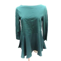 アンタイトル UNTITLED カットソー ボートネック 切替 ペプラム 七分袖 2 M 緑 グリーン /AU