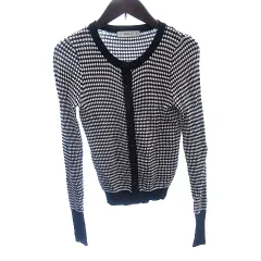 ザラ ZARA ニット カーディガン 総柄 長袖 S 黒 ブラック /AU