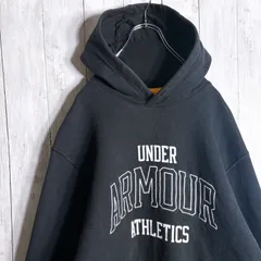 【入手困難】アンダーアーマー UNDER ARMOR ブラック 三段ロゴ スウェット パーカー #hx955