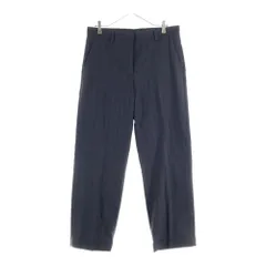 miumiu (ミュウミュウ) ストライプ ウールテーパードスラックスパンツ グレー MP1704 RFID