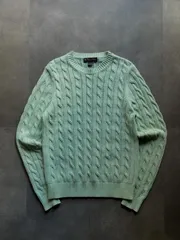 Brooks Brothers ブルックスブラザーズ コットン ケーブルニット S 緑