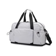 [Takusan Shopping] ボストンバッグ 大容量 拡張 軽量 キャリーオンバッグ サブバッグ 折り畳み 2WAY コンパクト 一泊二日 合宿 旅行 修学旅行 ユニセックス (グレー) [グレー]