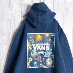 【入手困難/海外モデル】バンズ VANS バックプリント デカロゴ ネイビー スウェット パーカー #jwj35