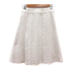 エニィスィス エニシス anySiS フレアスカート ひざ丈 ツイード ラメ 0 XS 白 アイボリー /MN