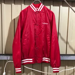 2148 WESTARK ナイロンスタジャン レッド M ウエストアーク ナイロンジャケット ワンポイント 刺繍ロゴ バックプリント USA製 80s〜90s 古着卸 アメリカ仕入