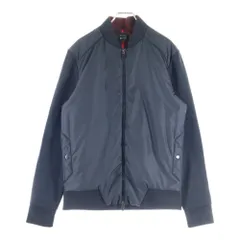 HUGO BOSS (ヒューゴボス) 袖切替デザイン ポリエステル フライトジャケット ブラック 50417349のサムネイル