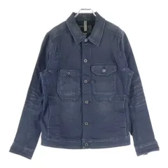 G-STAR RAW (ジースターロウ) ダブル胸ポケット ロゴデザインパッチ 6B ダメージ加工 デニムジャケット ブラック