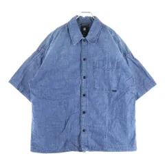 G-STAR RAW (ジースターロウ) 胸ポケット 6B オーバーサイズ デニム 半袖シャツ インディゴ