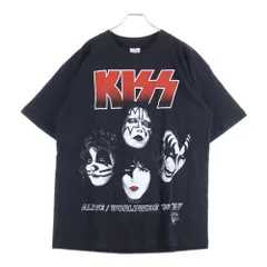 VINTAGE (ヴィンテージ) 90S VINTAGE KISS ALIVE WORLDWIDE TOUR PYRAMID ヴィンテージ USA製 キッス アライヴ ワールドワイド ツアー 1996-97 両面プリント 半袖Tシャツ