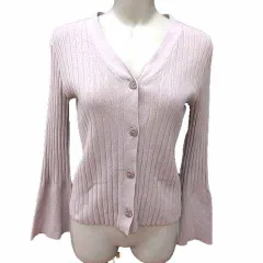 ロッソ ROSSO アーバンリサーチ カーディガン ニット Vネック フレアスリーブ 長袖 Free ピンクベージュ /YK