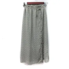 スナイデル SNIDEL タイトスカート ロング 花柄 0 XS 緑 カーキ ベージュ /YI