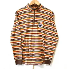 日本製◎ (^w^)b CASTELBAJAC SPORT カステルバジャック ハーフジップ フリース トップス 長袖 コットン100% ゴルフ GOLF スポーティ カジュアル ボーダー柄 ブラウン系 メンズ サイズ 3のサムネイル