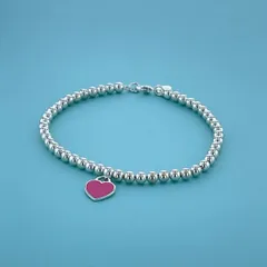 TIFFANY&Co. ティファニー リターン トゥ ティファニー ビーズ ブレスレット SV925 ブレスレット レディース シルバー925 シルバー ピンク 中古