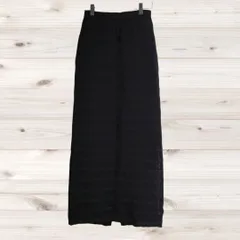 A1288 ローリーズファーム Lowrys Farm ロング フレアスカート(F) 黒 チェック 総柄 裏地あり