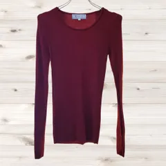 A1289 ロペピクニック ROPE PICNIC ニット セーター 長袖(38) 赤 無地 ウール Uネック