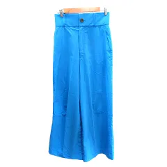 シテン CITEN ワイドパンツ センタープレス M 青 ブルー /AU