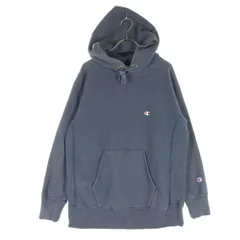 Champion チャンピオン 青単復刻 ワンポイントロゴ 長袖 リバースウィーブ スウェットパーカー M ネイビー RIVERSE WEAVE メンズ 古着