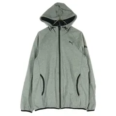 美品 PUMA プーマ 長袖 ジップパーカー M グレー メンズ 古着