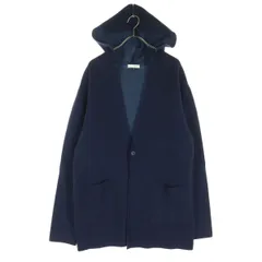 a.v.v HOMME アーヴェヴェオム 長袖 フード付き ニットジャケット M ネイビー メンズ 古着