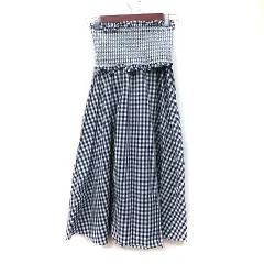 ザラウーマン ZARA WOMAN フレアスカート ロング ギンガムチェック 黒 ブラック /YI