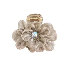 ヘアクリップ バレッタ レディース ヘアアクセサリー バンスクリップ 大きめ 花 まとめ髪 髪飾り パーティー 結婚式 お呼ばれ 二次会 デイリー フラワー おしゃれ 大人 ハーフアップ 髪留め ヘアアクセ (コーヒー) [コーヒー]