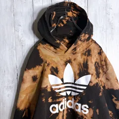 【入手困難】adidas originals トレフォイル デカロゴプリント ブリーチ タイダイ スウェット パーカー #s320
