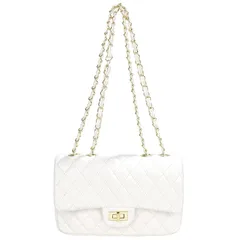 【新品】 [CEEKAY] ショルダーバッグ 斜めがけ レディース ミニバッグ ワンショルダー 小さめ 鞄 肩掛け シンプル 軽量 カジュアル 鞄 カバン ポシェット 韓国ファッション 雑貨 チェーン 可愛い ホワイト 0