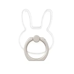 スマホリング 透明 携帯 リング ホールドリング ホルダー 落下防止 スタンド (ネコ) [ネコ]