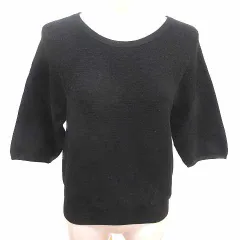 アンタイトル UNTITLED ニット カットソー 五分袖 2 M 黒 ブラック /YK