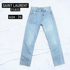 【極美品】SAINT LAURENT PARIS ハイウエスト ストレートデニム 26 ライトブルー イタリア製 2020年のサムネイル