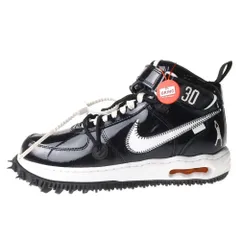 NIKE (ナイキ) ×Off-White AIR FORCE 1 MID SHEED DR0500-001 ×オフホワイト エアフォースワン シード パテント ミッドカットスニーカー ブラック/ホワイト US9.5/27.5cm