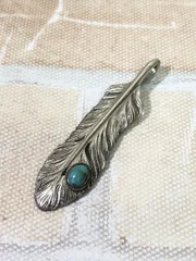 【中古】 SAAD サード ペンダントトップ ターコイズ フェザー シルバー  111449635
