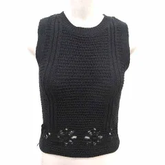 ザラ ZARA ニットベスト プルオーバー S 黒 ブラック /YK