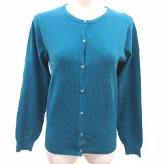 シネマクラブ CINEMACLUB カーディガン ニット 長袖 M 青緑 ブルーグリーン /YK ●RY