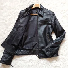 ヴィンテージ　レザージャケット　Y2K　シングル　ライダース　ラムスキン　仔羊革　本革　ブラック　黒　大人カジュアル　リアルレザー　メンズ