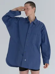 Marvine Pontiak Shirt Makers マービンポンティアックシャツメーカーズ NewOrder SH NAVY BLUE ニューオーダーシャツ ネイビーブルーのサムネイル