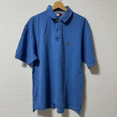 (^w^)b TOMMY HILFIGER トミー ヒルフィガー ポロシャツ 無地 カジュアルシャツ 半袖シャツ 春夏 カジュアル・アウトドアイベント コットン100％ Cotton100％ アクティブ ブルー 青 メンズ サイズ L OM10888HG