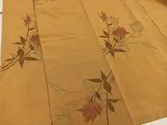 平和屋着物■上質な小紋　枝花文　金糸　正絹　逸品　BAAW6499mz