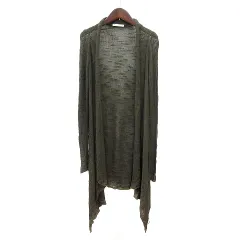 ザラ ZARA カーディガン ニット ロング M 緑 カーキ /MN