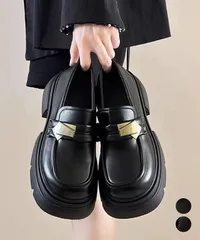 厚底ローファー チャンキーヒールシューズ