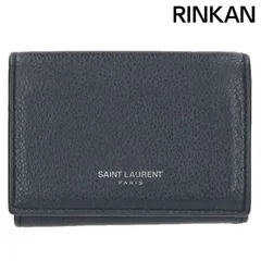 サンローランパリ  タイニーウォレット/459784 ロゴプリントレザー三つ折りコンパクト財布 レディース