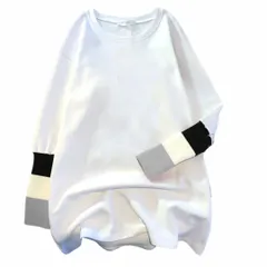 [DeerLuxe] レディースマルチカラークルーネックトップス ゆったりオーバーサイズ長袖tシャツ 秋物ゆったりビッグシルエットTシ��ツ 秋用ロングスリーブカットソー グレーレディースクルーネックトップス長袖 中に着る長袖トップ [C.グレー] [2XL]