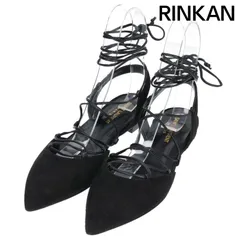 サンローランパリ  457721 レースアップフラットヒールパンプス レディース 37